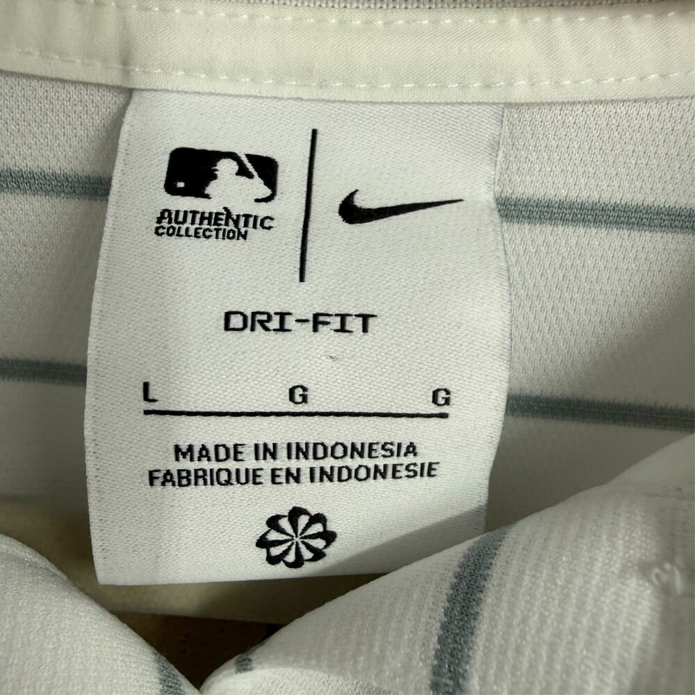NWT Nike X Cleveland Guardian Polo Shirt Womens L White Gray Short Sleeve MLB - Picture 7 of 7